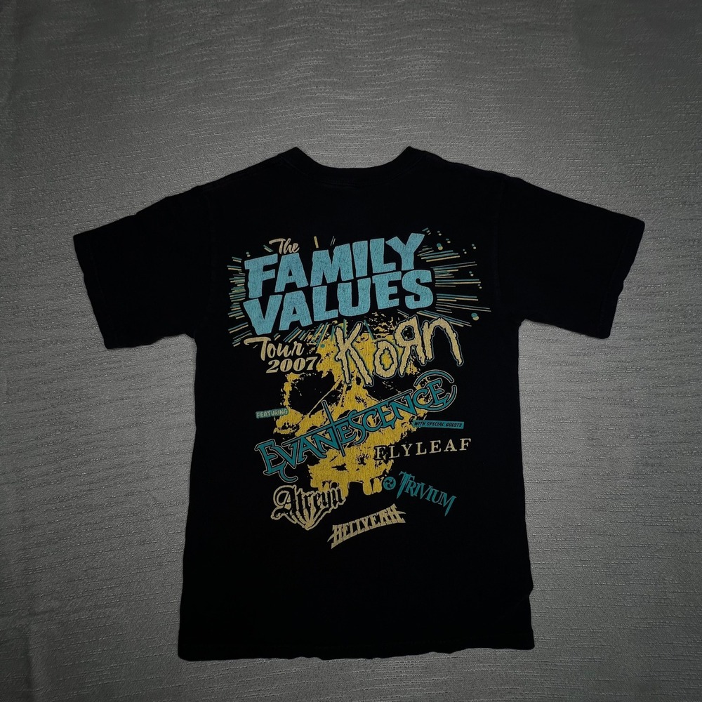 Vintage Family Values Tour 2007 T-Shirt Korn Evanescence Anvil Black Small - Picture 8 of 9